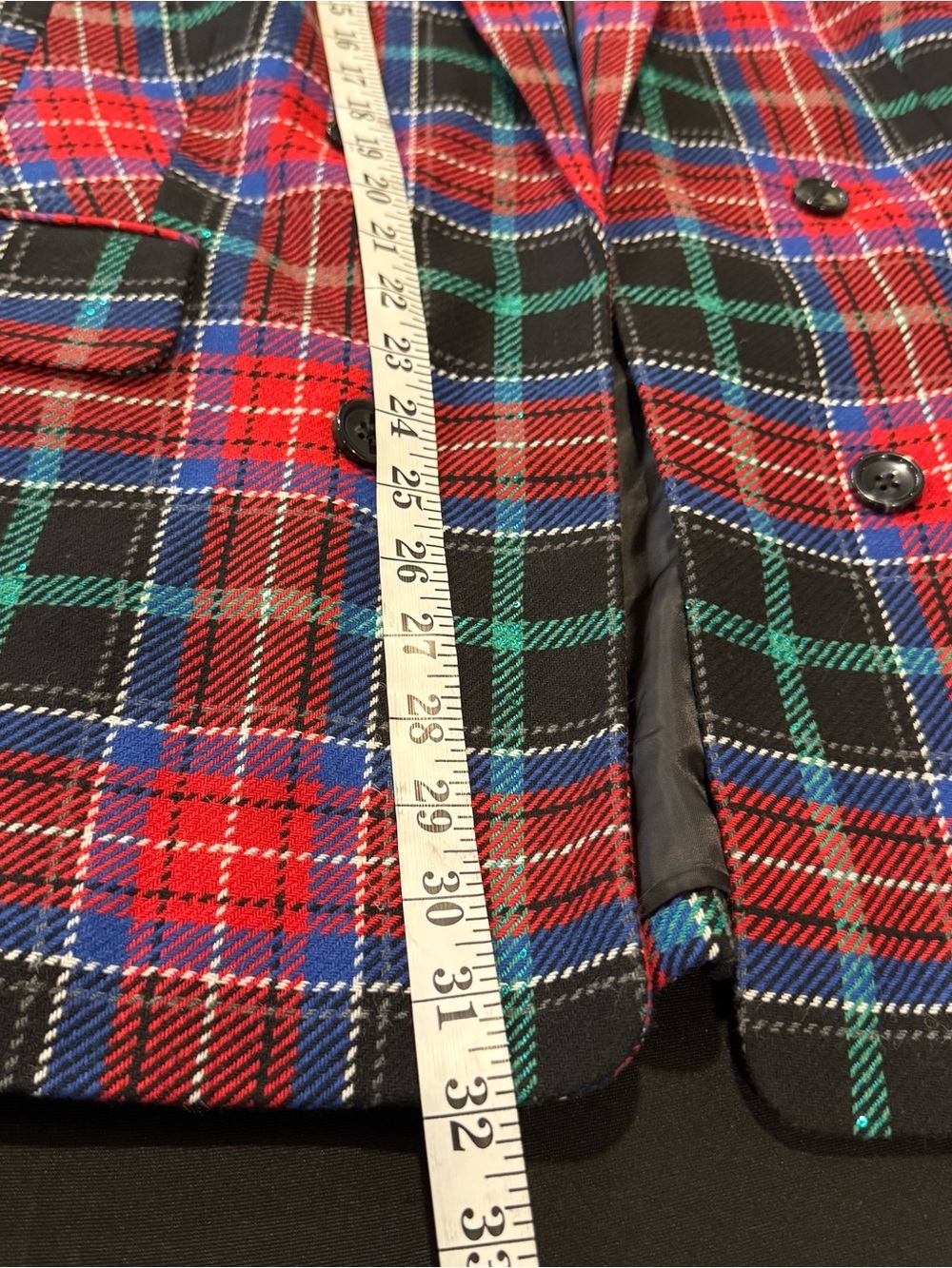 Talbots Tartan Log Fire Plaid Open Front Blazer 24W Holiday Heritage Preppy NEW - Picture 10 of 10
